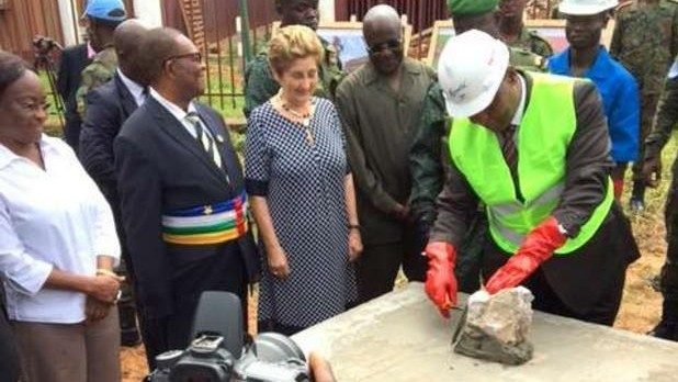 La posa della prima pietra del Centro sanitario di Bangui nel 2017