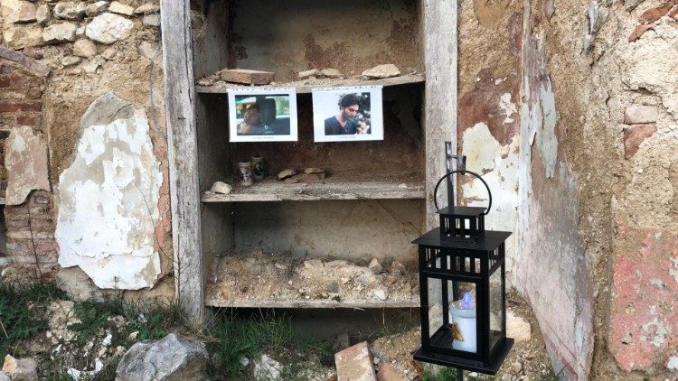 File photo of a memorial to people who died in the 2009 earthquake in L'Aquila