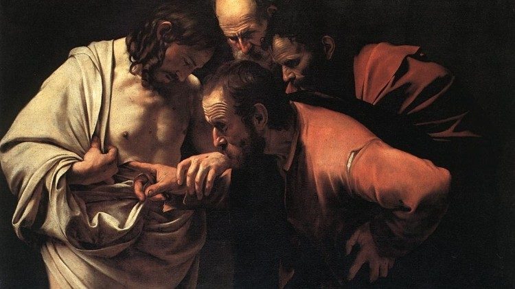 L'Incrédulité de Saint Thomas, Le Caravage.