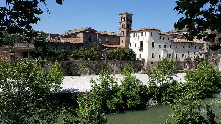 Bazilika sv. Bartolomeja na otoku na reki Tiberi, kjer hranijo spominske predmete mučencev 20. in 21. stoletja
