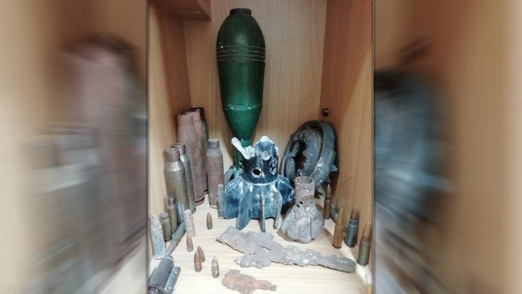 Museo del director de Misiones Salesiana en Alepo, restos de la guerra