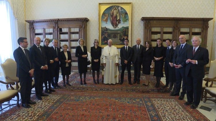 Le Pape avec les membres de la Fondation Guido-Carli, le 3 mai 2019 au Vatican.
