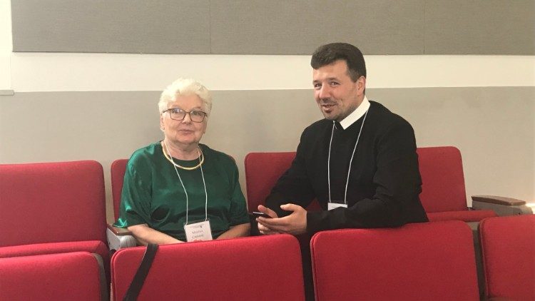 Пані Марта Богачевська-Хом’як та о. Теодосій Грень, ЧСВВ