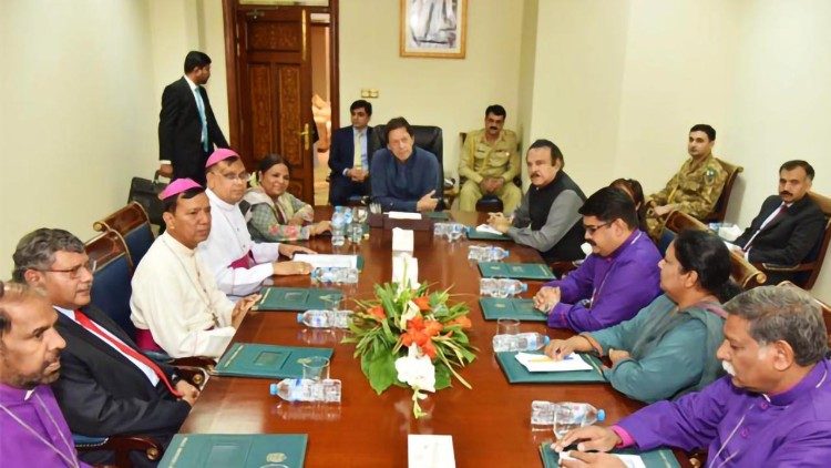 A delegation of Pakistan's Catholic Church with Prime Minister, Imran Khan, in Islamabad, July 4, 2019. 