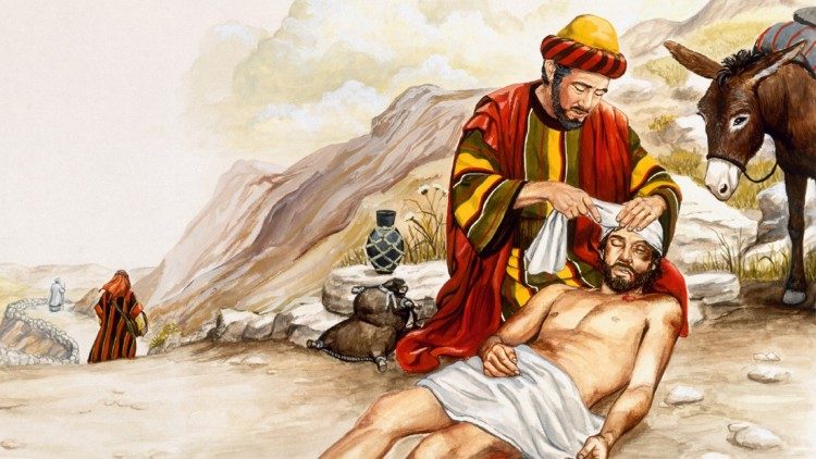 Representação da parábola do Bom Samaritano