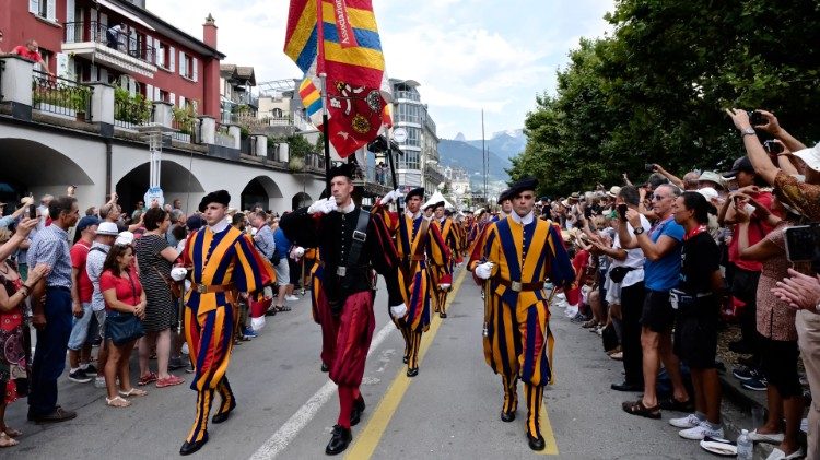 Gwardia Szwajcarska na festiwalu Fête des Vignerons
