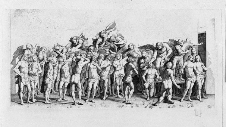 Oswald Ufer (incisore), Luca Signorelli (inventore), Il Paradiso (da un affresco di Luca Signorelli nel Duomo di Orvieto), incisione a bulino, Laboratorio Fotografico di Documentazione Istituto centrale per la grafica