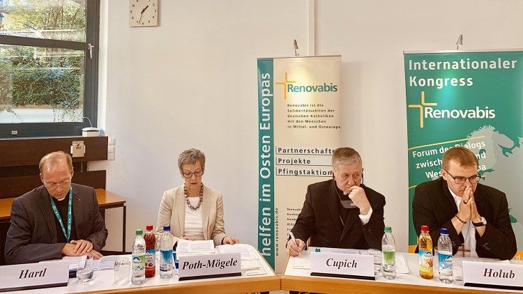 Cardinal Cupich and other speakers at the Renovabis Congress