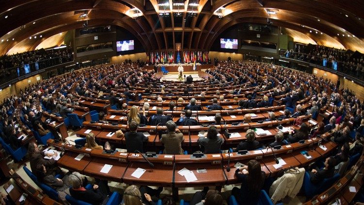 Le Pape François au Conseil de l'Europe, le 25 novembre 2014.