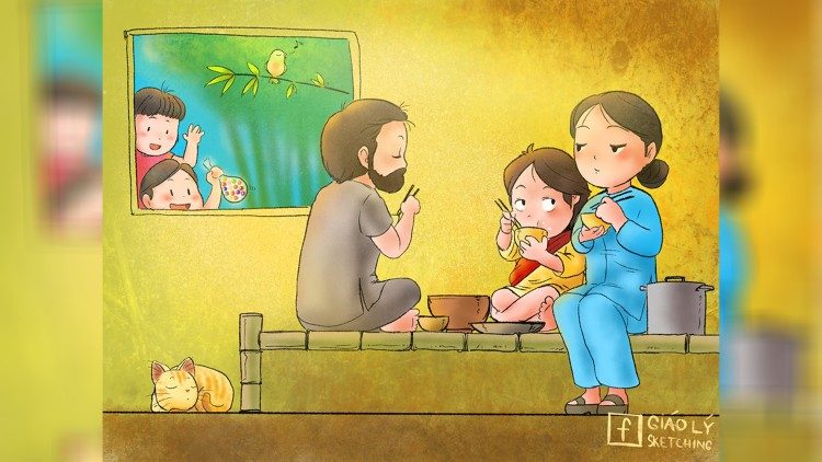 Chúa Giê-su trong những sinh hoạt và trò chơi gian dân người Việt. Trang GLS cũng luôn ghi chú giải thích những hình ảnh gian dân có mặt trong tranh.