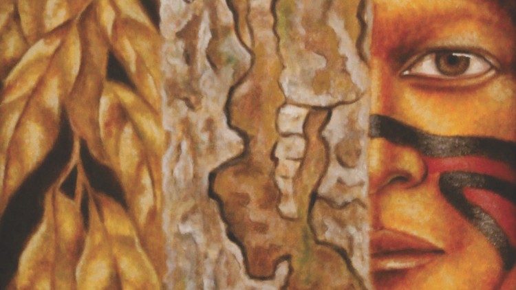 Opera di Mari Bueno, artista brasiliana che ha esposto le sue opere al Sinodo sull'Amazzonia  2019