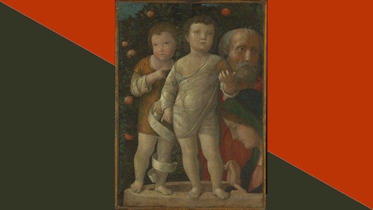 Andrea Mantegna, Sacra Famiglia con San Giovanni (1500 circa), Tela , The National Gallery, Londra