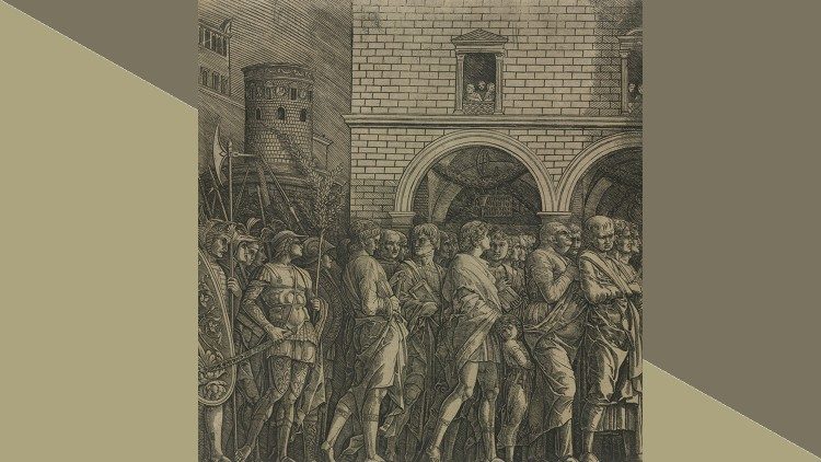 Bottega di Andrea Mantegna, Il trionfo di Cesare: i senatori,  (1485 – 1490 ca.),  incisione su carta, National Gallery of Art, Washington (USA)