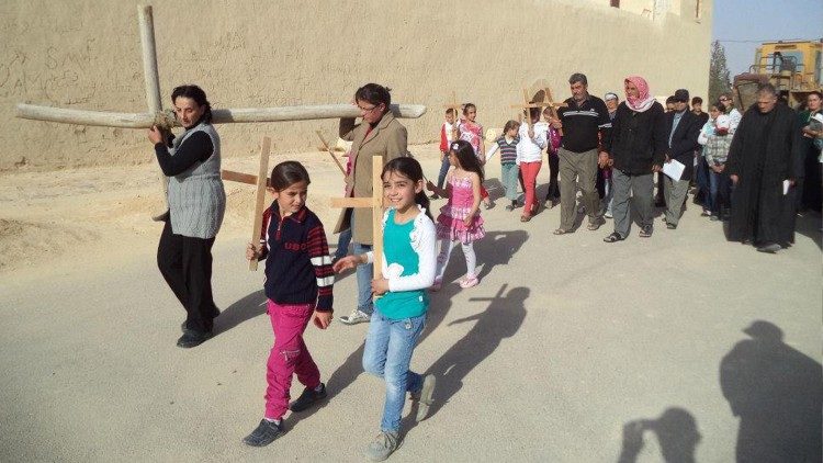 The last Way of the Cross at Mar Elian in 2015, before the Isis attack 
