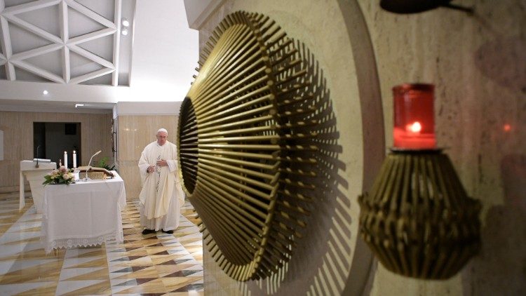 Pope at Mass at the Casa Santa Marta