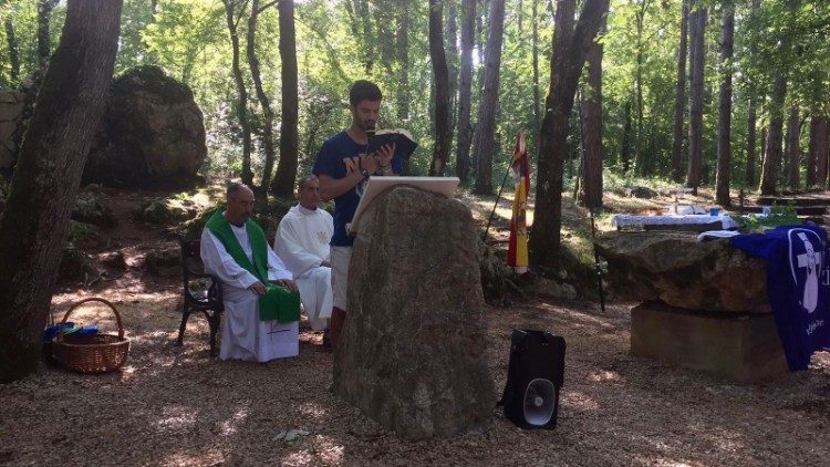 Guillermo at a prayer meeting