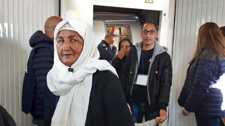 Archive photo of refugees arriving in Italy through the Humanitarian Corridors project