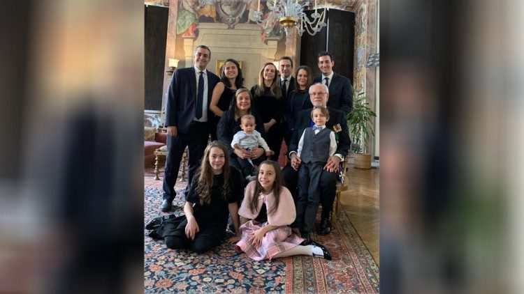 Embaixador Henrique da Silveira Sardinha Pinto com a sua família 