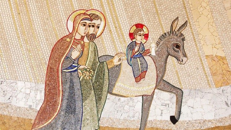 Representação da Fuga da Sagrada Família para o Egito