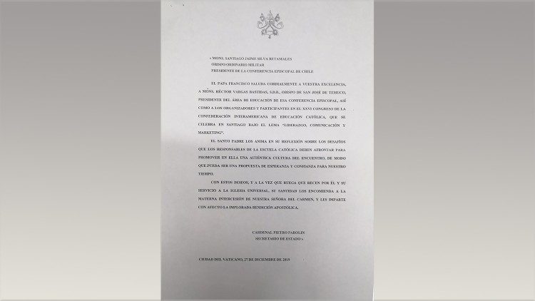Il messaggio del Papa ai partecipanti al Congresso interamericano di educazione cattolica