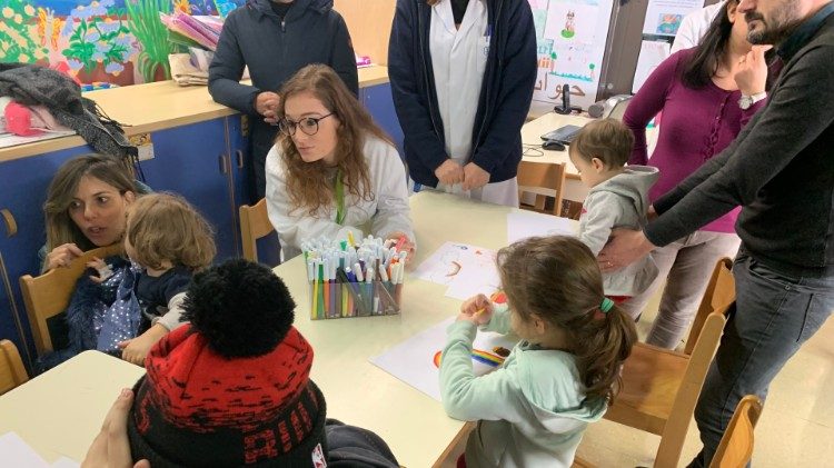 Dans une salle de jeux de l'hôpital du Bambino Gesù, à Rome 