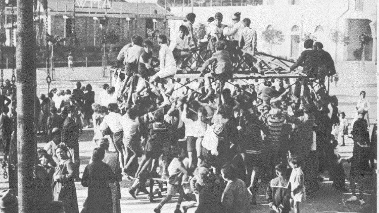 L'Oratorio del Collegio salesiano Pio XI in una foto d'epoca