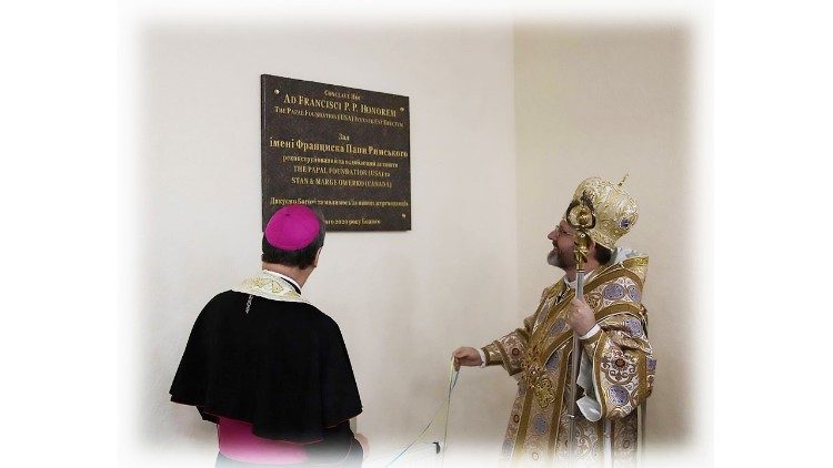 Arcebispo maior de Kiev, Sviatoslav Shevchuk, na inauguração da Sala Papa Francisco