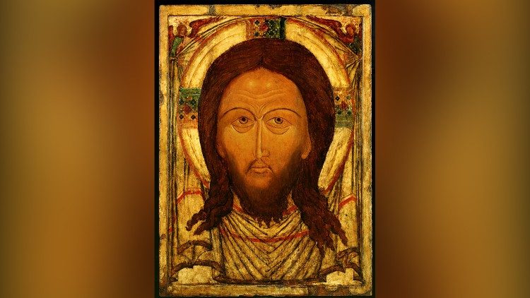 L'antica icona russa del Mandyilion, venerata nella chiesa di Sant'Egidio a Roma