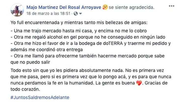 Mensaje que envió María José