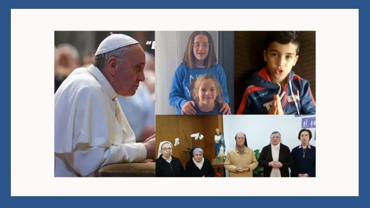 Alumnos y miembros del Colegio "La Presentación de Guadix", en Granada, España.