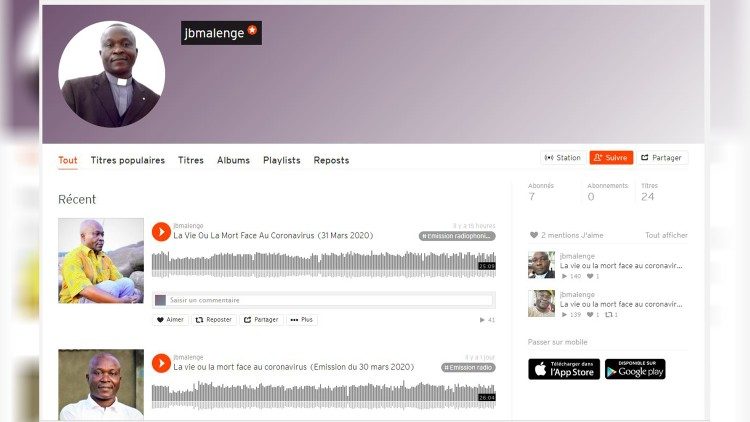 La page Soundcloud d'émissions du père Malenge
