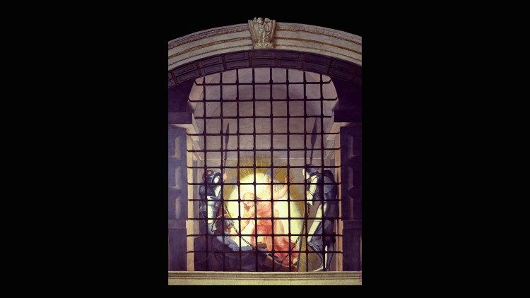 Rafaelo Sanzio, detalle de la Liberación de San Pedro, Estancia de Heliodoro. Palacios Vaticanos. ©Musei Vaticani 