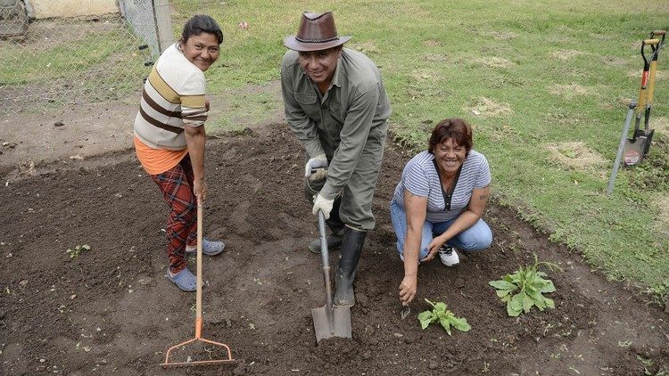 Algunas familias argentinas que viven en los parajes rurales trabajan en el campo.
