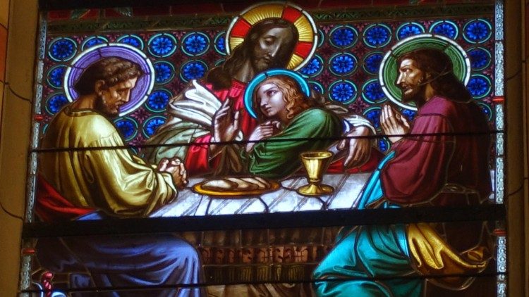 A Última Ceia, vitral na Catedral de Sarajevo, Bósnia-Herzogóvina