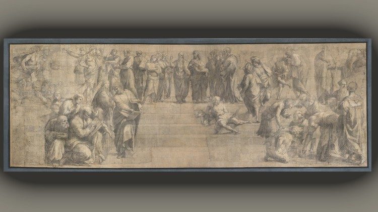 Il Cartone di Raffaello con la Scuola di Atene