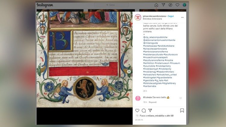 Il canale Instagram dell'Ambrosiana