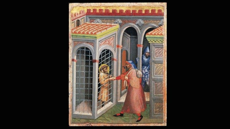 Olivuccio di Ciccarello, "Œuvres de Miséricorde: visiter les prisonniers", 1404. ©Musei Vaticani
