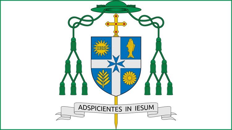 Coat of Arms of Bishop Raymond Poisson of Saint-Jérôme, in Canada