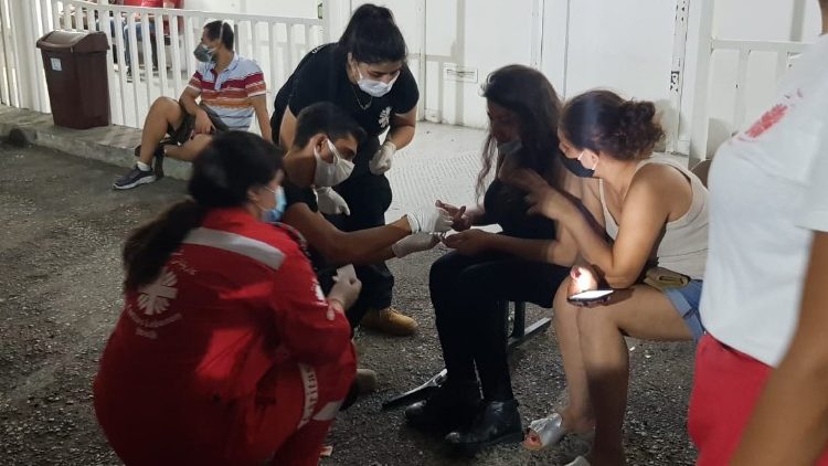 Caritas Lebanon volunteers assist victims of the explosion in Beirut 