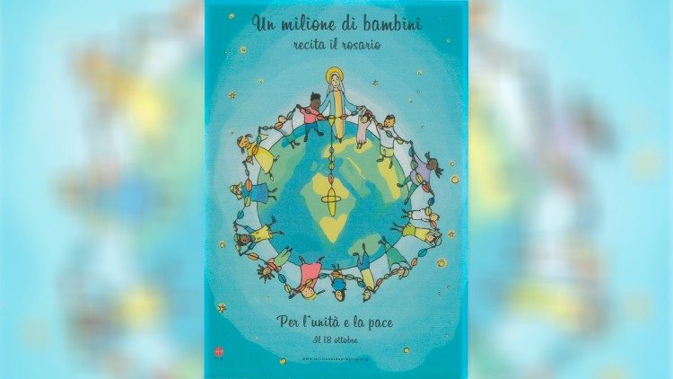 Locandina dell'iniziativa "Un milione di bambini recita il rosario"