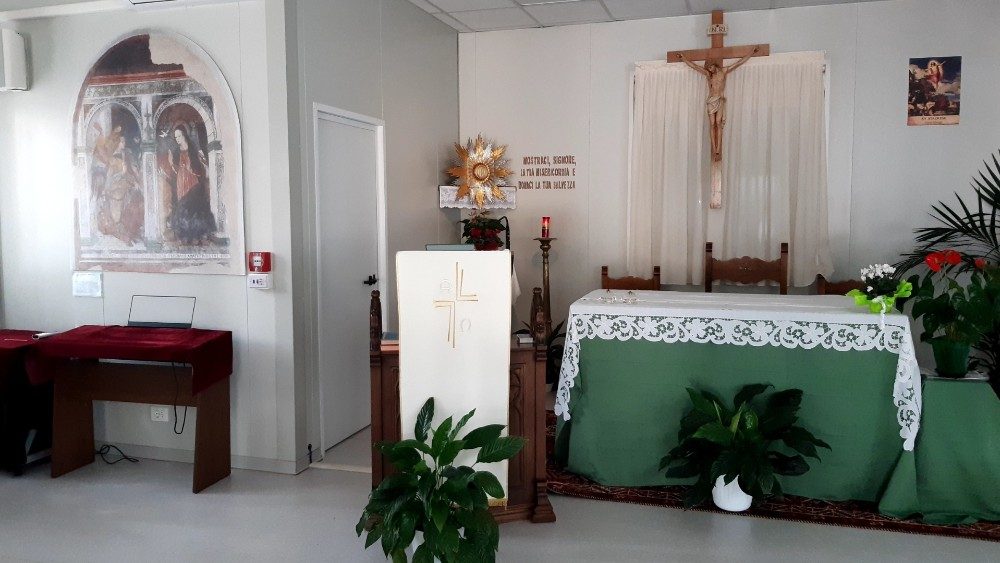 Altare della parrocchia di Amatrice