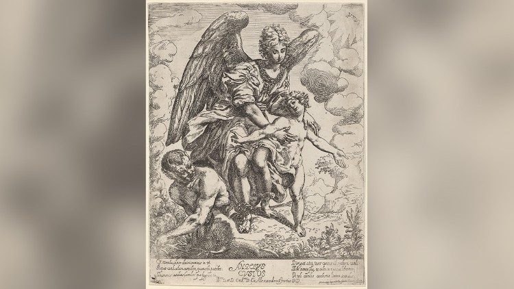 Angelo custode, Girolamo Imperiale, 1639, Acquaforte, National Gallery of Art di Washington, DC 