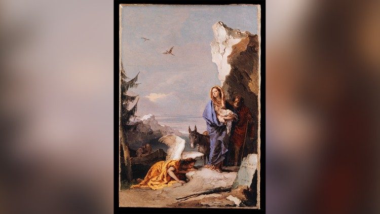 Fuga in Egitto,  Giovanni Battista Tiepolo, ca. 1767–70, Olio su tela, Metropolitan Museum of Art of New York