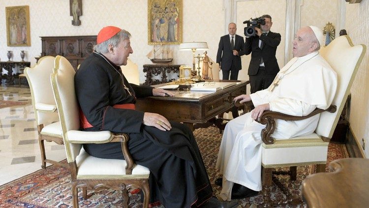 Pope Francis meets Monday with Cardinal George Pell
