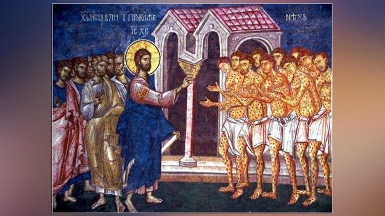 Jesus mit 10 Aussätzigen