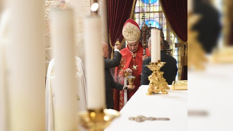 Der Patriarch bei seiner Messe in Bkerke an diesem Sonntag
