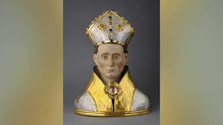 Uno dei busti reliquiari in mostra