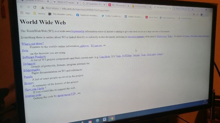 Il 13 novembre 1990 viene pubblicata la prima pagina del World Wide Web