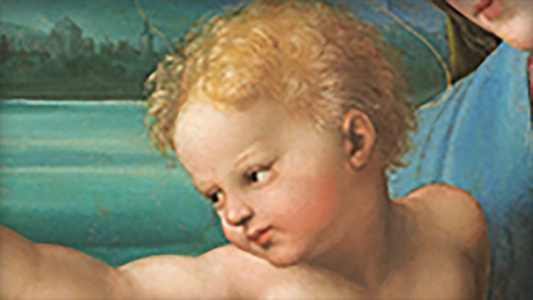 La Madonna d'Alba di Raffaello (particolare)