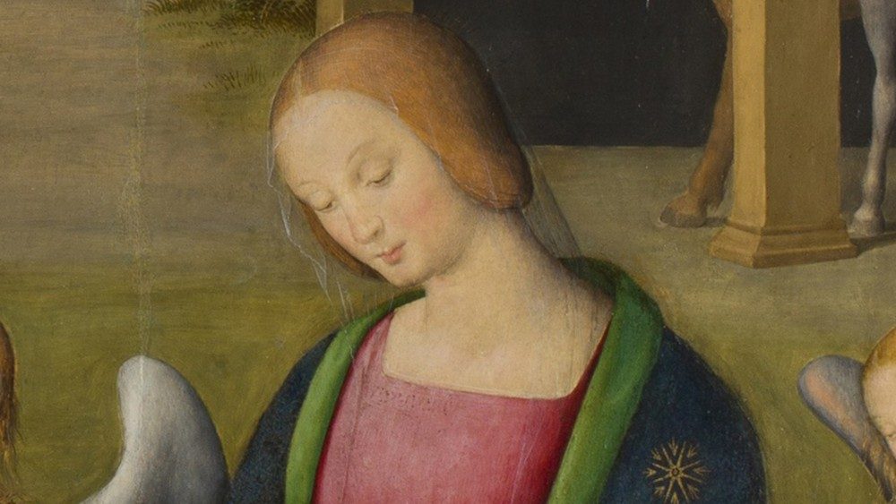 Giovanni di Pietro conhecido como "lo Spagna". Natividade e chegada dos Magos, 1507-1508, óleo sobre madeira, moldura dourada; Pinacoteca Vaticana © Musei Vaticani